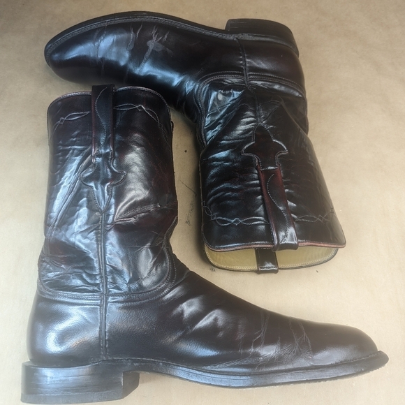 Lucchese Classics men's size 10.5B black cherry leather classic Western cowboy b - Picture 9 of 12